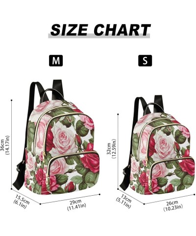 Strawberries with Coloured Dots Women's Backpack Purse, Women Backpack, Womens Travel Backpack, S Red Roses Medium $18.01 Bac...