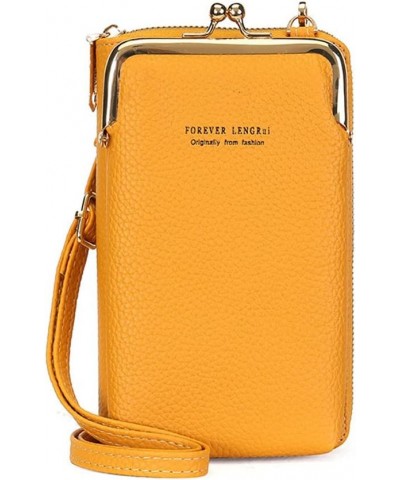 Women's mobile phone purse Credit Card Slot Purse PU Leather Multi-color Shoulder Strap Handbag Yellow $9.43 Shoulder Bags