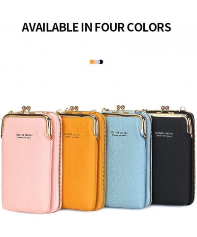 Women's mobile phone purse Credit Card Slot Purse PU Leather Multi-color Shoulder Strap Handbag Yellow $9.43 Shoulder Bags