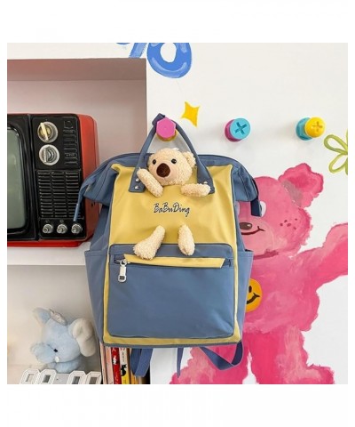 Kawaii Backpack Large Capacity Bag Cute 3D Toy Bear Lightweight Wear-resistant Aesthetic Bag (Green+White) Blue+yellow $21.41...