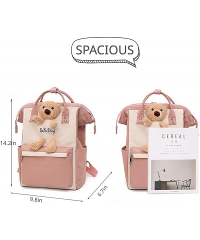 Kawaii Backpack Large Capacity Bag Cute 3D Toy Bear Lightweight Wear-resistant Aesthetic Bag (Green+White) Blue+yellow $21.41...