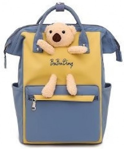 Kawaii Backpack Large Capacity Bag Cute 3D Toy Bear Lightweight Wear-resistant Aesthetic Bag (Green+White) Blue+yellow $21.41...