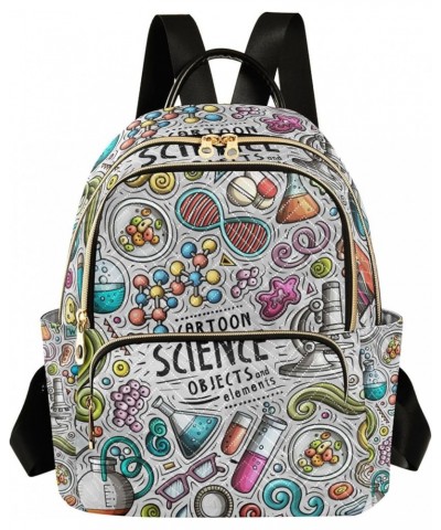 Educational Science Cartoon Backpack Purse for Women, Anti Theft Backpack Lightweight Small Travel Backpack Shoulder Bag Mini...