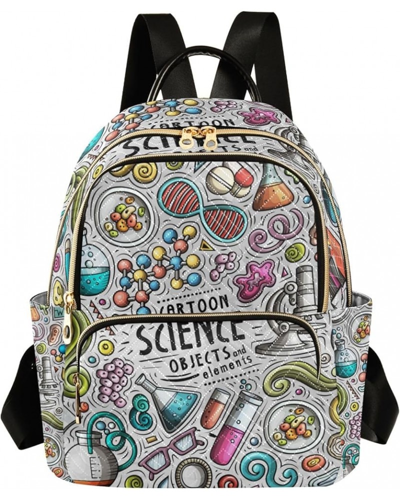 Educational Science Cartoon Backpack Purse for Women, Anti Theft Backpack Lightweight Small Travel Backpack Shoulder Bag Mini...