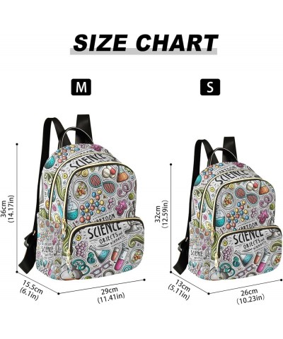 Educational Science Cartoon Backpack Purse for Women, Anti Theft Backpack Lightweight Small Travel Backpack Shoulder Bag Mini...