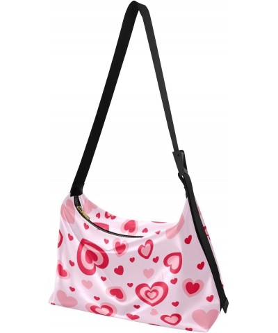 Valentine's Day Pink Heart Hobo Bags for Women Handbag Shoulder Bag Purses Leather Crossbody Bag for Work Travel Gifts $14.52...