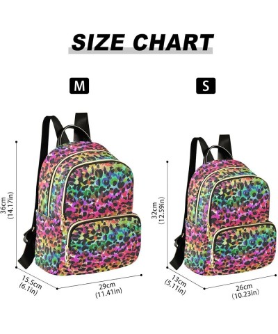 Rainbow Bright Animal Spots Watercolor Women Backpack Purse Shoulder Bag Color Small $15.18 Backpacks