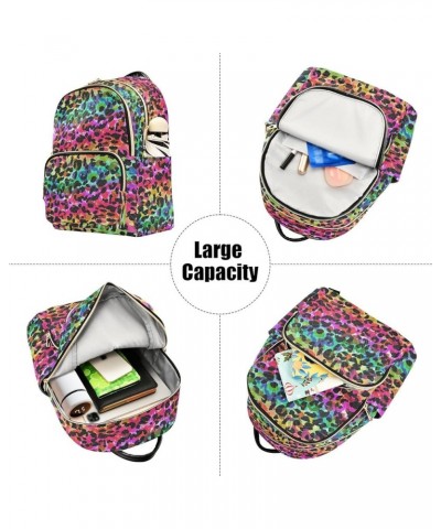 Rainbow Bright Animal Spots Watercolor Women Backpack Purse Shoulder Bag Color Small $15.18 Backpacks