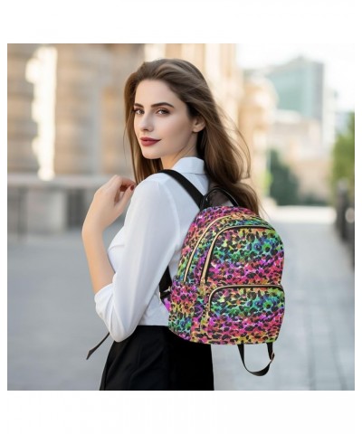 Rainbow Bright Animal Spots Watercolor Women Backpack Purse Shoulder Bag Color Small $15.18 Backpacks