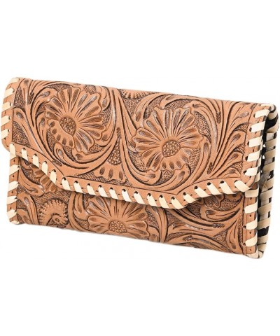 WALLET Hand Tooled Genuine Leather women bag western handbag purse $24.01 Wallets