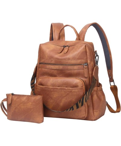 Leather Backpack Handbags Purse for Women Backpack Purse Ladies Fashion Trendy Backpack Travel Purse 2-brown $15.06 Backpacks