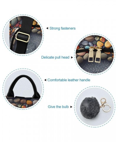 Colorful Pebbles Backpack for Women, Fashion Anti Theft Casual Daypack Shoulder Bag Purse for Travel Work 15 inches $18.45 Ba...