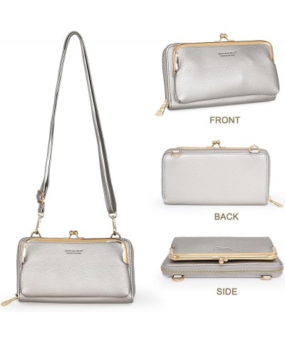 Small Crossbody Cell Phone Purse for Women RFID Blocking Cellphone Wallet Wallet Pewter $8.80 Crossbody Bags