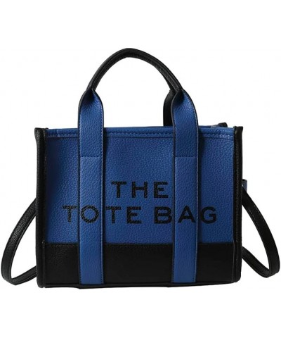 The Tote Bag for Women Dupes Mini Leather Tote Bag Small Purse Personalized Crossbody Handbags Black Blue $25.79 Totes