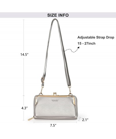 Small Crossbody Cell Phone Purse for Women RFID Blocking Cellphone Wallet Wallet Pewter $8.80 Crossbody Bags