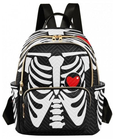 Backpack Purse for Women Skeleton Chest Bone, Mini Fashion Backpack Valentine's Day Lightweight Casual Daypack Shoulder Bag T...