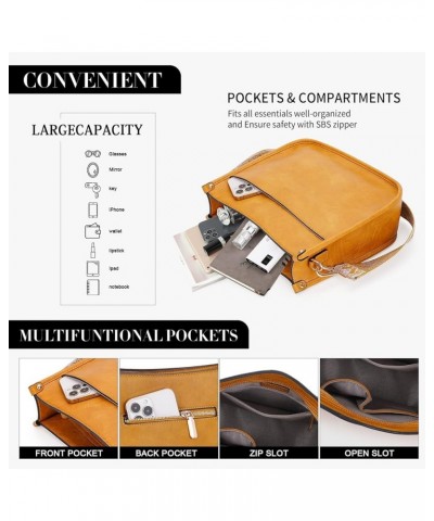 Leather Crossbody Bags for Women Trendy Shoulder Bag Crossbody Purse for Women with 2PCS Adjustable Guitar Strap Hk29-darkyel...