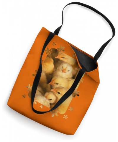 Clutch of Cute Yellow Fluffy Chicks With Decorative Border Tote Bag $13.86 Totes