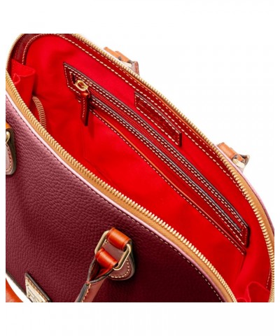 Handbag, Pebble Grain Zip Zip Satchel - Bordeaux $113.95 Satchels