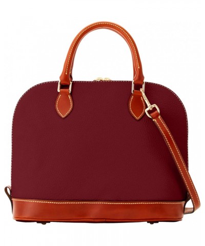 Handbag, Pebble Grain Zip Zip Satchel - Bordeaux $113.95 Satchels