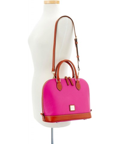 Handbag, Pebble Grain Zip Zip Satchel - Bordeaux $113.95 Satchels