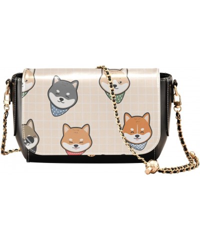 Japanese Dog Shiba Crossbody bags for Women Small Crossbody Purses with Chain Strap Shoulder Handbags Cross Body Bag for Wome...