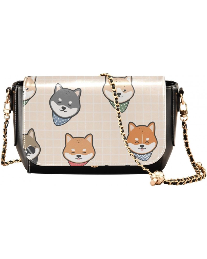 Japanese Dog Shiba Crossbody bags for Women Small Crossbody Purses with Chain Strap Shoulder Handbags Cross Body Bag for Wome...