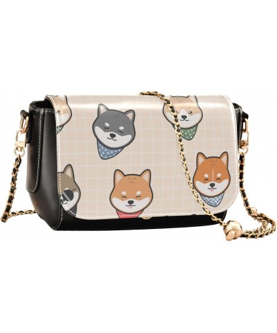 Japanese Dog Shiba Crossbody bags for Women Small Crossbody Purses with Chain Strap Shoulder Handbags Cross Body Bag for Wome...