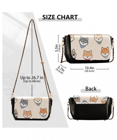 Japanese Dog Shiba Crossbody bags for Women Small Crossbody Purses with Chain Strap Shoulder Handbags Cross Body Bag for Wome...