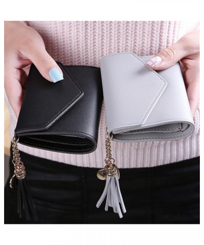 Short Tassel Wallet Women Female Mini Wallets Students Lovely Female Small Wallet for Girl (Color : White-Dinosaur Doodle4, S...