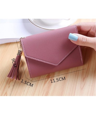 Short Tassel Wallet Women Female Mini Wallets Students Lovely Female Small Wallet for Girl (Color : White-Dinosaur Doodle4, S...