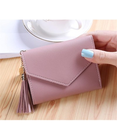 Short Tassel Wallet Women Female Mini Wallets Students Lovely Female Small Wallet for Girl (Color : White-Dinosaur Doodle4, S...