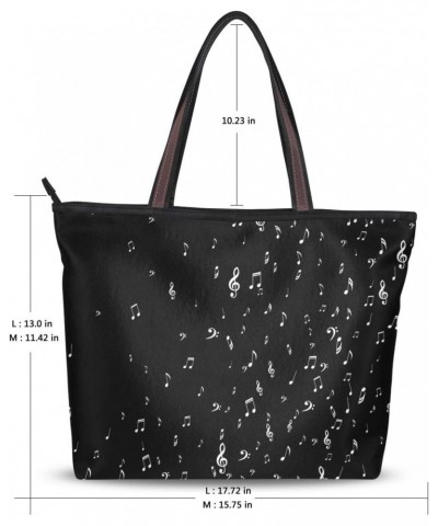 Women Tote Shoulder Bag Musical Notes Clefs Handbag $16.20 Totes