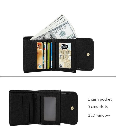 Small Womens Wallet Bifold Slim Coin Purse Zipper ID Card Holder Mini ada-black $7.94 Wallets