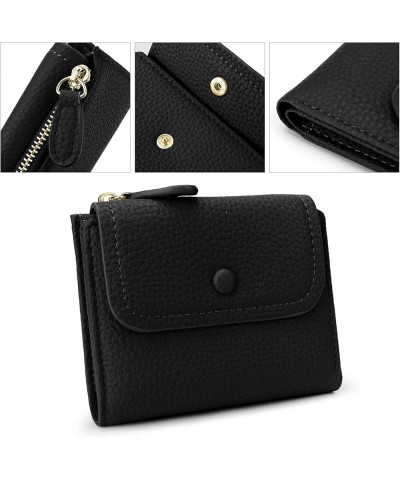 Small Womens Wallet Bifold Slim Coin Purse Zipper ID Card Holder Mini ada-black $7.94 Wallets