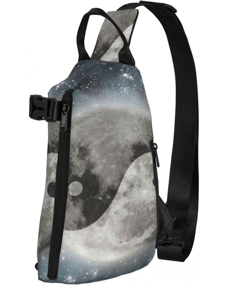 Crossbody Sling Backpack Moon-Yin-Yang-Galaxy Travel Hiking Chest Daypack One Strap Shoulder Bag $19.63 Crossbody Bags