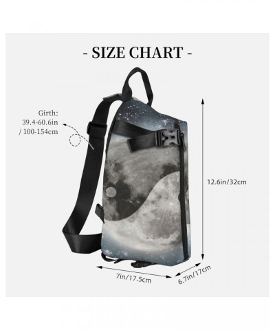 Crossbody Sling Backpack Moon-Yin-Yang-Galaxy Travel Hiking Chest Daypack One Strap Shoulder Bag $19.63 Crossbody Bags