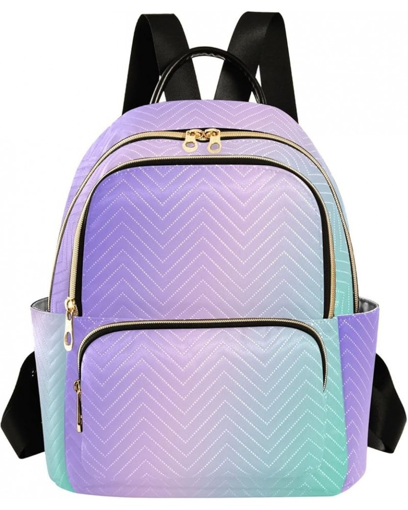 Backpack Purse for Women Colorful Linear Gradients Purple Casual Shoulder Bag Small Backpack S Small $10.66 Backpacks