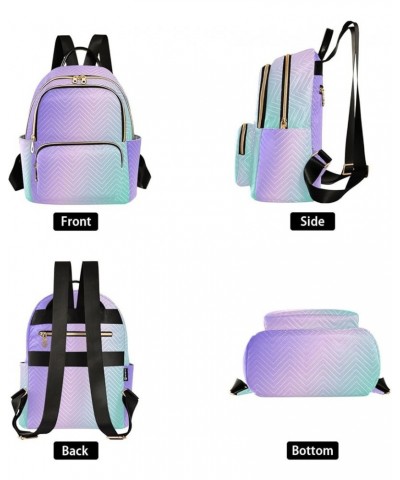 Backpack Purse for Women Colorful Linear Gradients Purple Casual Shoulder Bag Small Backpack S Small $10.66 Backpacks