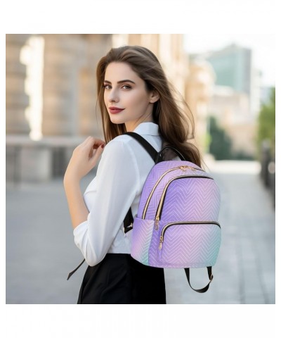 Backpack Purse for Women Colorful Linear Gradients Purple Casual Shoulder Bag Small Backpack S Small $10.66 Backpacks