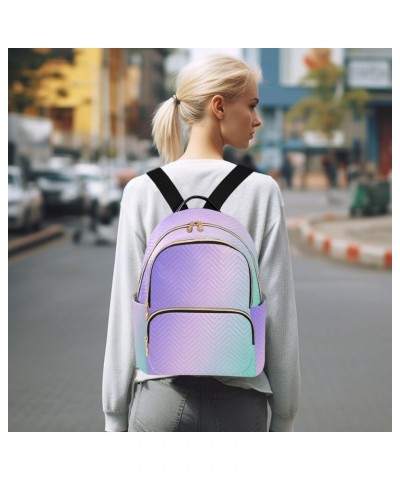 Backpack Purse for Women Colorful Linear Gradients Purple Casual Shoulder Bag Small Backpack S Small $10.66 Backpacks