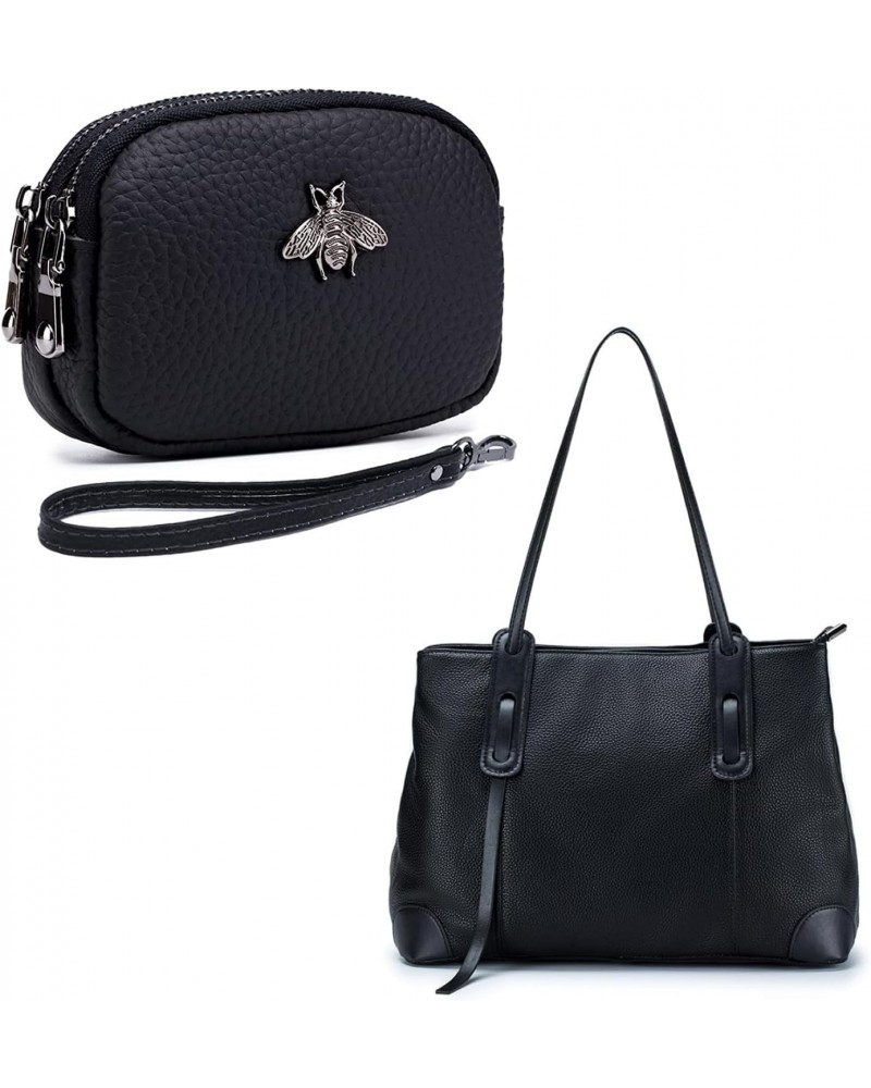 (Bundle of 2 Sets) Coin Purse with Strap and Genuine Leather Tote Bag $55.50 Totes