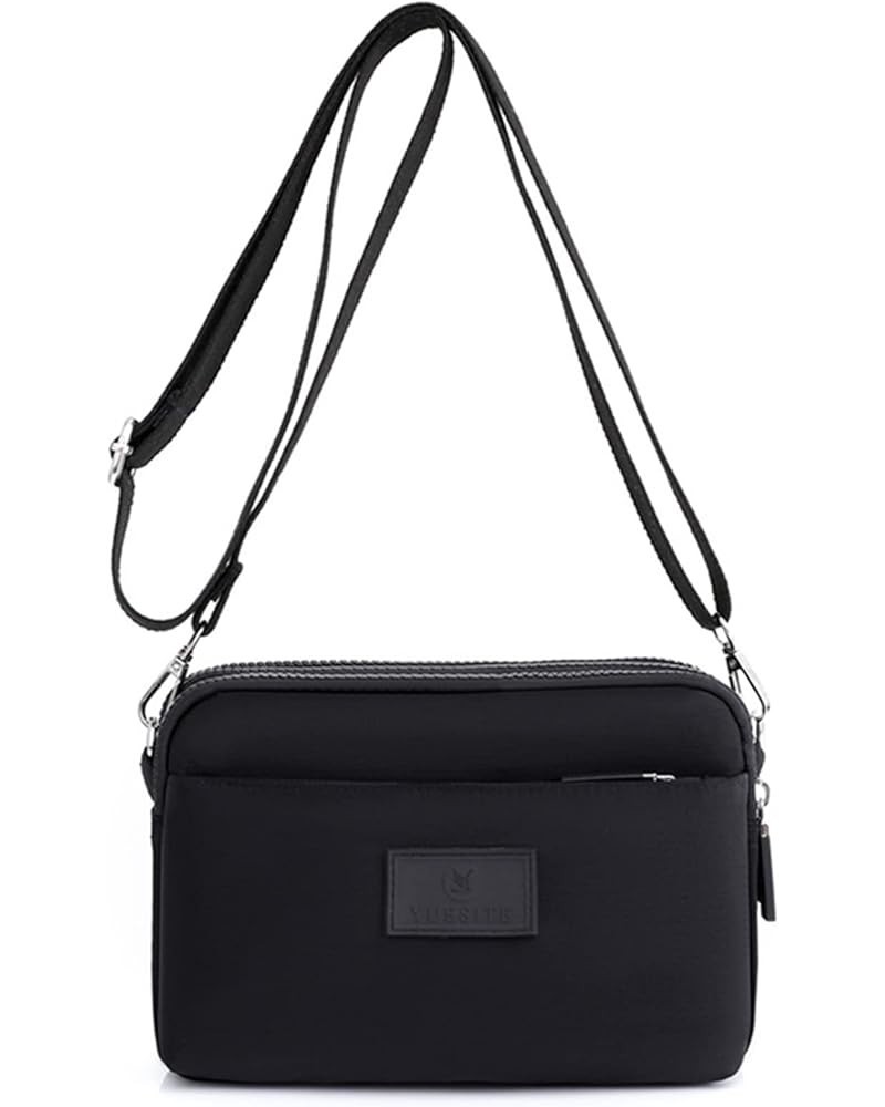 Crossbody Bags for Women Nylon Waterproof Shoulder Handbags Lightweight Everyday Purse with 4 Zipper Pockets Black $23.84 Totes