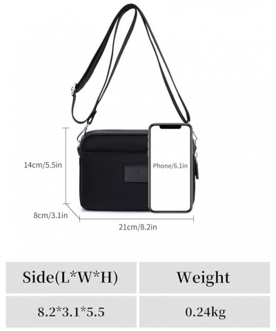 Crossbody Bags for Women Nylon Waterproof Shoulder Handbags Lightweight Everyday Purse with 4 Zipper Pockets Black $23.84 Totes