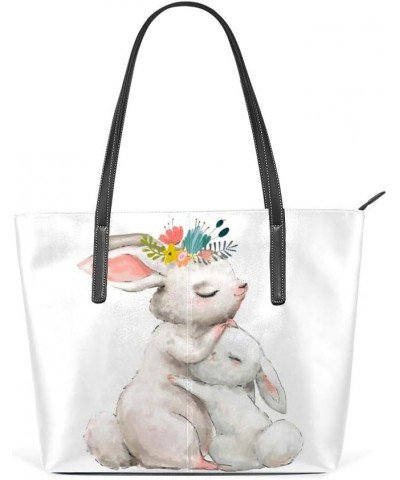 Shopper Bag Large Work Tote Bags Women's PU Leather Fashion Little Hare Handbags Casual Bag $28.99 Totes