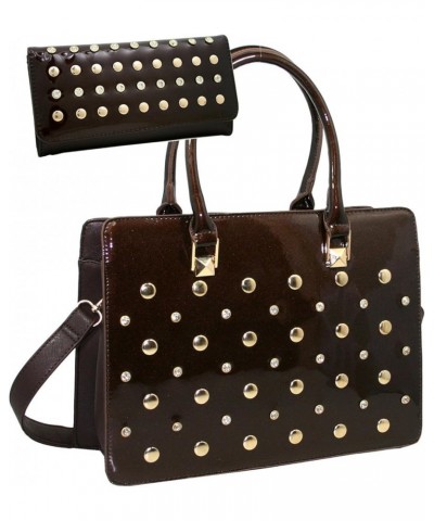 Women's Studded Western Handbag/Fashion Purse/Wallet Brown Purse Wallet Set $19.71 Shoulder Bags