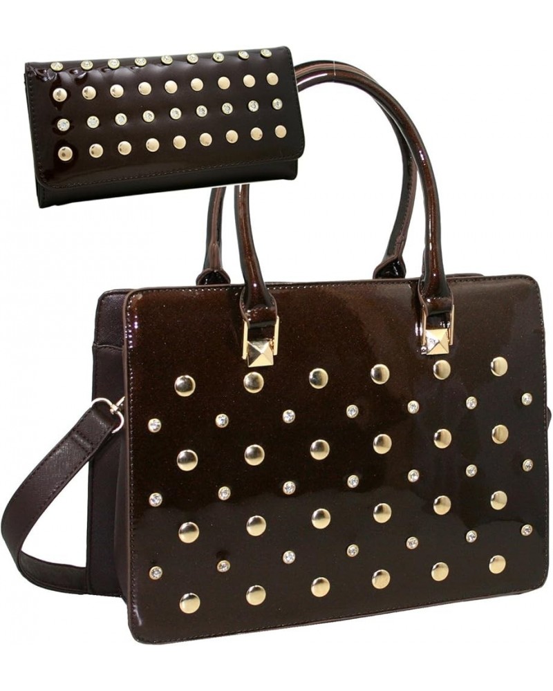 Women's Studded Western Handbag/Fashion Purse/Wallet Brown Purse Wallet Set $19.71 Shoulder Bags