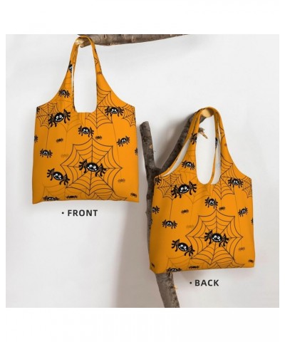 Halloween Spiders Single Shoulder Commuter Canvas Tote Bags For Women And Men Halloween Spiders42 $10.33 Totes