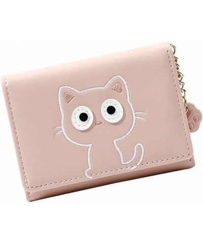 Cute Leather Wallet Cartoon Coin Purse Animal Cat Wallet Zipper Purse Card Holder Short Tri-fold Wallet Credit Card Wallet Bi...