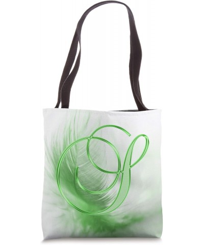 S Green Feather Bird Animal Nature Initial Letter Name Art Tote Bag $12.02 Totes